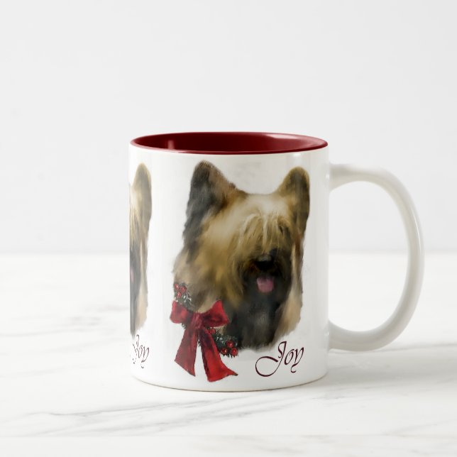 Briard Christmas Geschenke Zweifarbige Tasse (Rechts)