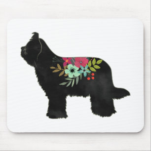Briard Dog Breed Boho Silhouette Mousepad