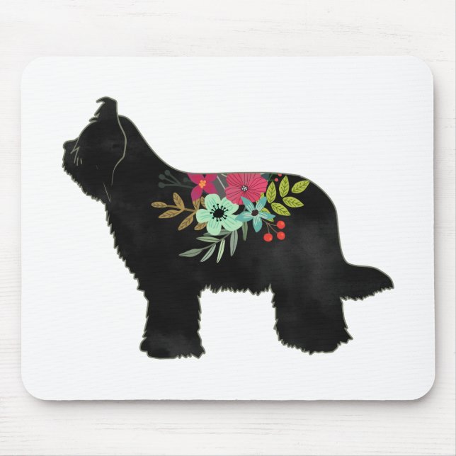 Briard Dog Breed Boho Silhouette Mousepad (Vorne)