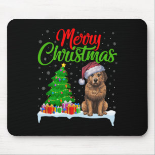 Briard Dog Christmas Tree Lights Funny Xmas Briard Mousepad