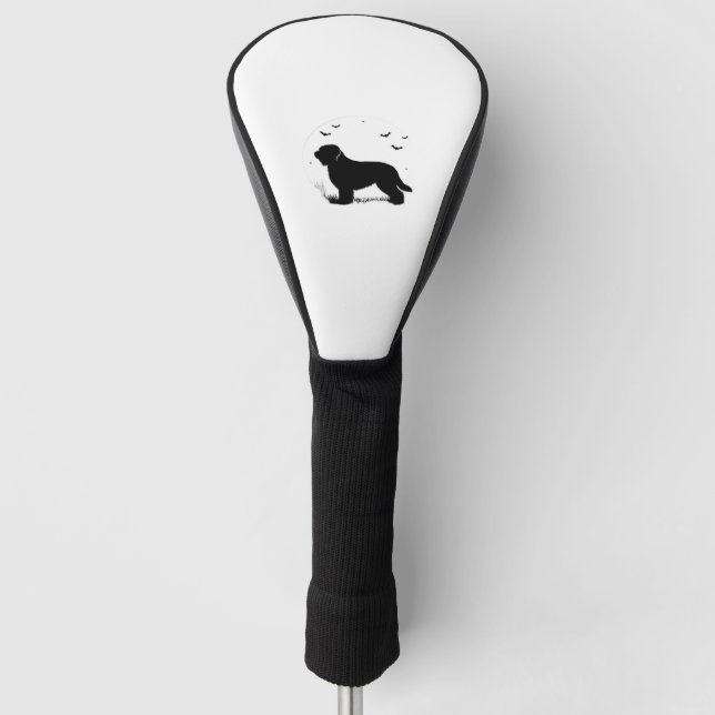 Briard Dog - Halloween Moon Silhouette Oversified  Golf Headcover (Vorderseite)