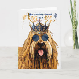 Briard Dog King für den Tag Funny Birthday Karte
