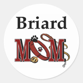 Briard Dog MAMA Runder Aufkleber