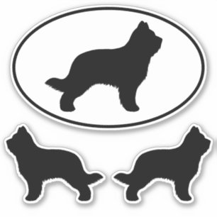 Briard Dog Silhouetten Vinyl Sticker Set