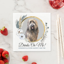 Briard Dog Wedding Napkins mit Hunde Foto Serviette