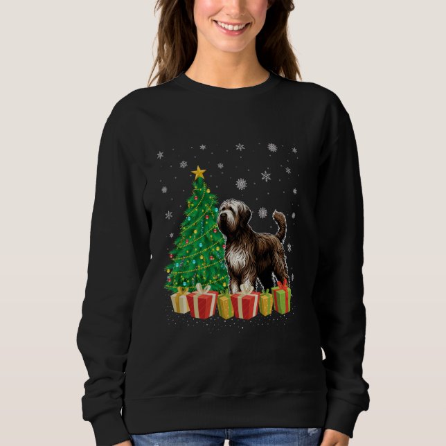 Briard Dog Xmas Tree Lighting Weihnachtsmannmütze  Sweatshirt (Vorderseite)