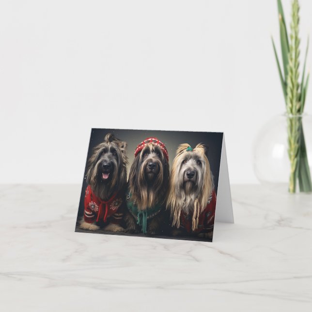 Briard Dogs Christmas Card Karte (Vorderseite)