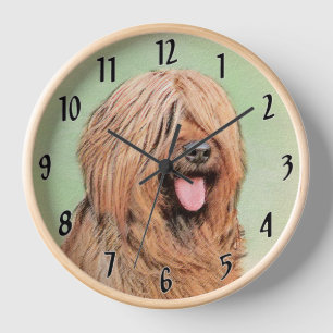 Briard-Gemälde - Süße originelle Hundekunst Uhr
