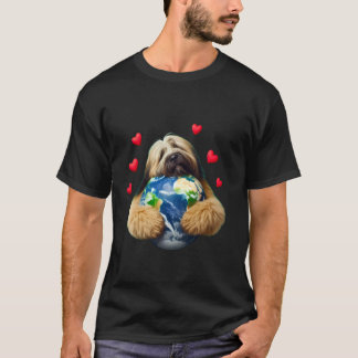 Briard Hund Erdtagsumarmung Liebe Besitzer umarmt  T-Shirt