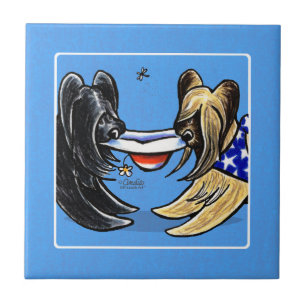 Briard Mad hasst Off-Leash Art™ Fliese