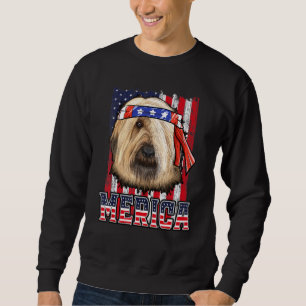 Briard Merica 4. Juli Hunde Patriotische Flagge Sweatshirt
