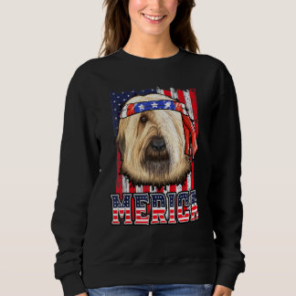 Briard Merica 4. Juli Hunde Patriotische Flagge Sweatshirt