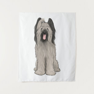 Briard Niedlich Cartoon Dog Wandteppich