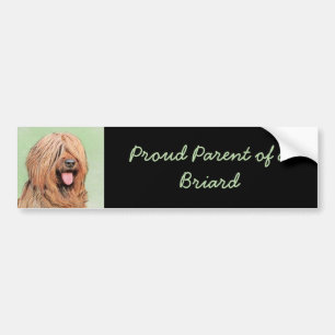 Briard Painting - Niedliche Original Dog Art Autoaufkleber