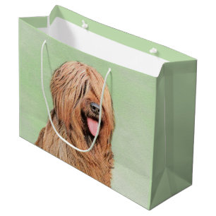Briard Painting - Niedliche Original Dog Art Große Geschenktüte