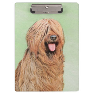 Briard Painting - Niedliche Original Dog Art Klemmbrett