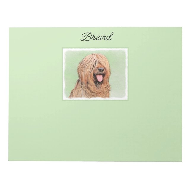 Briard Painting - Niedliche Original Dog Art Notizblock (Vorderseite)