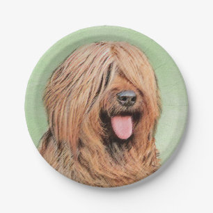 Briard Painting - Niedliche Original Dog Art Pappteller