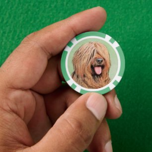 Briard Painting - Niedliche Original Dog Art Pokerchips