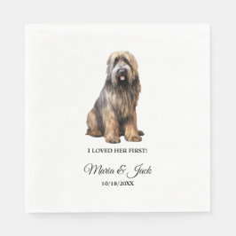 Briard Pet Cocktail Wedding Serviette