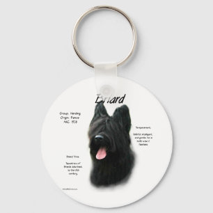 Briard (schwarz) History Design Schlüsselanhänger