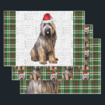 Briard Shepherd Christmas Dog Green Kariert Geschenkpapier Set<br><div class="desc">Ein bezaubernder Briard Shepherd Hund ist mit seiner Weihnachtsmannmütze für die Urlaubssaison bereit. Dieser niedliche Weihnachtshund ist mit einem grünen und roten Urlaub verbunden,  kariert auf diesem Set der Geschenkpackung für den Hundefreund.</div>