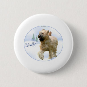 Briard Weihnachten Button