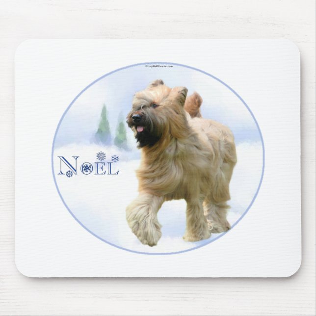 Briard Weihnachten Mousepad (Vorne)