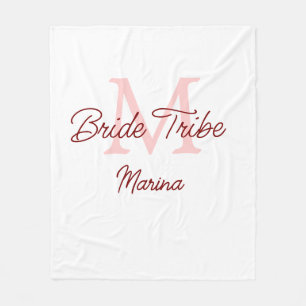 Bribe Stamm Monogramm rotes Brautparty einfache Mi Fleecedecke
