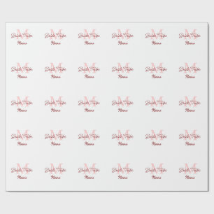 Bribe Stamm Monogramm rotes Brautparty einfache Mi Geschenkpapier