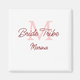 Bribe Stamm Monogramm rotes Brautparty einfache Mi Magnet