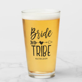 Bribe Tribe Individuelle Name Bridesmaid Script Glas