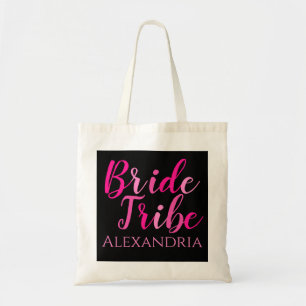 Bribe Tribe Junggeselinnen-Abschied Hot Pink Black Tragetasche