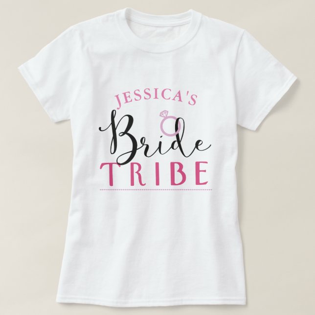 Bribe Tribe Personalisiert Ring Brautparty Tops (Design vorne)