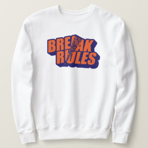 "Brich die Regeln" Fette orangene Typografie Sweatshirt