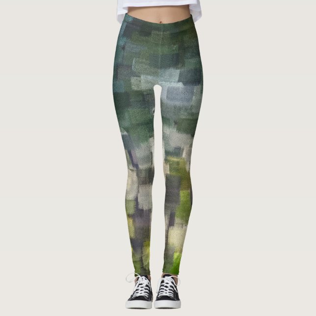 Brick Abstrakt Summer Green Leggings (Vorderseite)