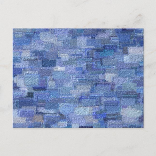 Brick Abstrakt Winter Blues Postcard Postkarte (Vorderseite)