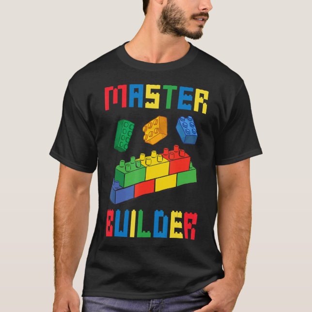 Brick Builder blockt Gebäude Master Builder Toys T-Shirt (Vorderseite)