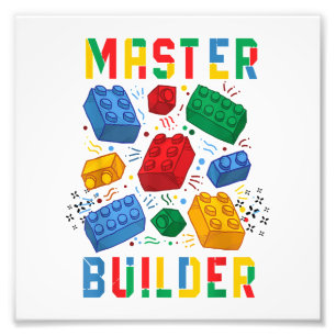 Brick Builder Funny Blocks Gebäude Master Builder Fotodruck