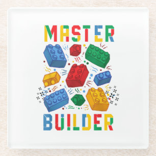 Brick Builder Funny Blocks Gebäude Master Builder Glasuntersetzer