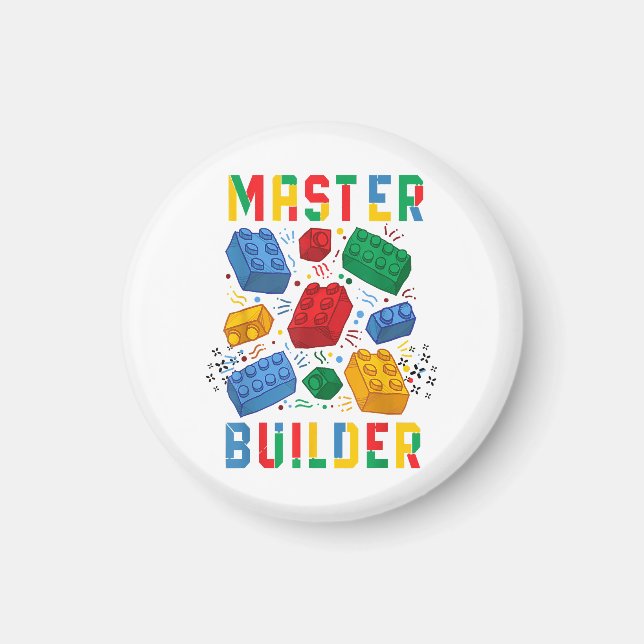 Brick Builder Funny Blocks Gebäude Master Builder Magnet (Vorne)