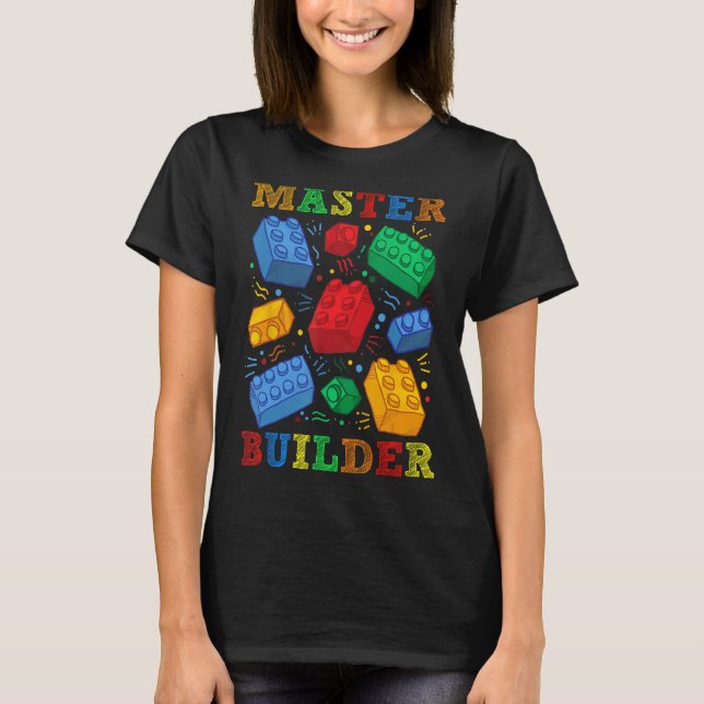 Brick Builder Funny Blocks Master Builder Geschenk T-Shirt (Vorderseite)