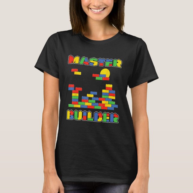 Brick Builder Funny Blocks Master Builder T-Shirt (Vorderseite)