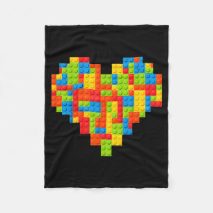 Brick Builder Herz Valentinstag Block Bau Mast Fleecedecke