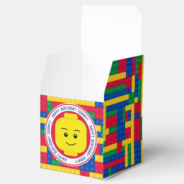 Brick Builder Mann Geburtstag anpassbar Geschenkschachtel (Geöffnet)