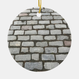 Brick Cobblestone Street Pathway Nature Photograph Keramik Ornament