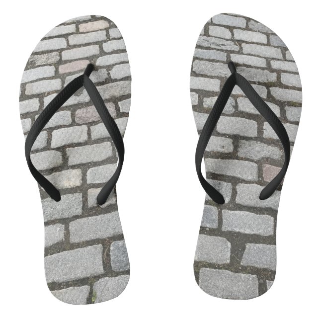 Brick Cobblestone Street Pathway Naturofotografie Flip Flops (Fußbett)