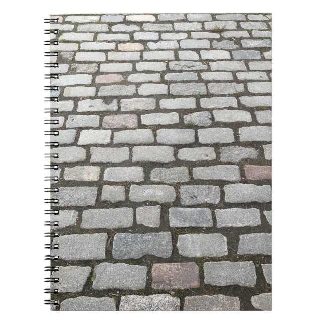Brick Cobblestone Street Pathway Naturofotografie Notizblock (Vorderseite)