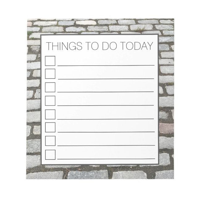 Brick Cobblestone Street Pathway Naturofotografie Notizblock (Vorderseite)