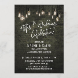 Brick Edison Lights Nach der Hochzeitsfeier Einladung